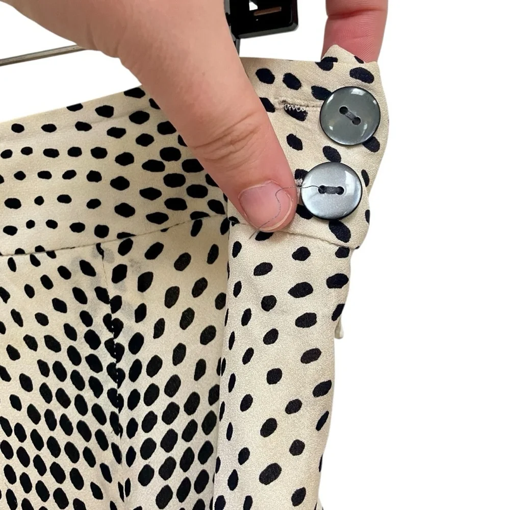 VINTAGE Y2K Jones New York 100% Silk Black and White Patterned Skirt Women's 10 - Picture 2 of 6